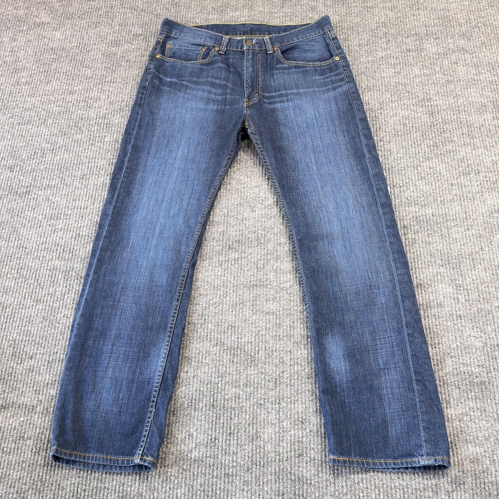 Levis 505 Jeans Mens 34x32 Blue Medium Wash Denim Straight Leg Regular Fit Pants